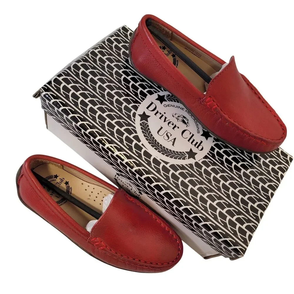 Driver Club USA Kids Leather San Diego 2 Loafers Red Everest Size 11